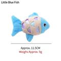 Juguete de pez azul de peluche con hierba gatera y papel crujiente para gatitos - Pez Azul (CT503) / Largo aprox. 11.5cm / Azul