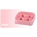 Gamelle anti-glouton carrée rose pour animaux de compagnie avec fond antidérapant - Rose