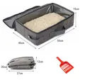 Bac à litière pour chat pliable en tissu Oxford avec dimensions et pelle rouge pour voyage - Style QS-100XXL / 45x55x15cm / Gris