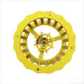 Detailansicht eines gelben Papageien-Laufrads im Schiffsruder-Design mit bunten Perlen - Unmontiert (Selbstmontage Erforderlich) / Upgraded Ship Wheel Top Edition / Gelb