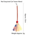Sequin tube flying insect cat toy replacement head in red, length 33cm, lightweight 3g - Hose Sequin Bug (CT219) / Red