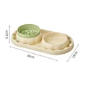 Double pet slow feeder bowls with dimensions 36x19x6.2cm for cats and dogs - Slow Feeder And Plastic Bowl / Yellow