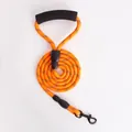 Heavy duty orange reflective round rope dog leash with comfortable foam handle - 1.2cm Diameter / Orange