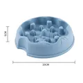 Durable blue non-slip silicone pet slow feeder bowl, 20cm diameter for dogs and cats - 20x20x5cm / Donut / Blue