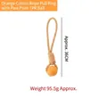 Giocattolo durevole per cani in corda di cotone arancione con palla TPR, 36 cm, 95,5 g. - Anello da Tiro in Corda di Cotone Arancione con Pallina in TPR con Impronta di Zampa / Circa 36cm