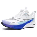 Chaussures de sport blanches modernes avec semelle épaisse dégradée bleue et boucle rotative - 34 / Bleu Standard