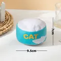 Suave juguete de peluche con hierba gatera azul con forma de lata de atún y cascabel - Lata de Tiburón