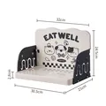 Étagère de rangement réglable pour animaux de compagnie crème et noire avec motifs mignons - Table Simple (Plaid) / Noir/Blanc