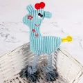 Blaues Giraffen-Hundespielzeug aus Cord mit robusten Seilbeinen für kauende Hunde. - Cord Baumwollseil Stil / Blauer Hirsch