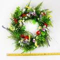 Colorful Texas wildflower wreath with measurement showing approximately 45cm diameter size. - 40CM