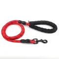 Detail of a heavy duty red reflective dog leash with a soft black padded foam handle. - 12mm*120cm / Red