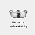 Edelstahlnapf mit Hammerschlag-Optik für mittlere Hunde, Maße 22cm x 6,6cm groot - 22cm / Silber (Ohne Sockel)