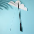 Ersatz-Katzenangelstab in Schwarz mit flexibler Schnur und Verbinder für Katzenspielzeug - 4-Sektion Teleskopisch / 54-180cm / Schwarzer Griff Schwarzer Stab
