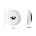 Ceramic cat bowl with paw print, 10oz capacity, 5.9 inch diameter with non-slip silicone base - 15cm/10oz Paw Print (Black Silicone Base)