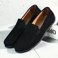Mocassins classiques en daim noir pour hommes, chaussures de conduite au style anglais. - 38 / Noir