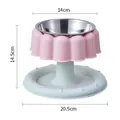 Erhöhter Edelstahlnapf für Haustiere mit rosa Ständer und mintgrünem Sockel zum Schutz - Pudding Kuchen Erhöhter Napf Mit Edelstahl / Einzelner OPP-Beutel / Rosa