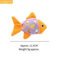 Orange fish-shaped plush cat toy with catnip and crinkle paper for indoor feline play - Small Fish / Approx 11.5cm / Orange