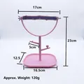Portable pink plastic parrot training stand with natural wood perch and dimensions - Square Base Pink / Pink