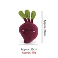 Plush radish-shaped squeaky dog toy with cute face, size 22x11cm, weight approx. 49g - Radish