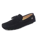 Mocassins classiques en daim noir pour hommes avec glands et design de chaussure de conduite - 35 / Noir