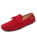 Mocassins élégants en daim rouge pour homme, chaussures de conduite décontractées - 35 / Rouge