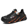 Sabots de plage respirants noir et orange pour hommes pour l'extérieur et l'eau - 39 / Style JF899 / Noir Orange Floral