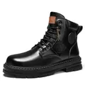 Botas de trabajo negras para hombre con cordones y suela de goma antideslizante - 40 / Estilo 0229 / Negro