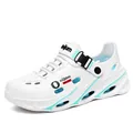 Chaussures de jardin blanches respirantes pour hommes avec accents turquoise et boucle - 39 / Style JF899 / Blanc Bleu