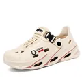 Sabots de plage respirants pour hommes en blanc cassé avec boucle - 39 / Style JF899 / Beige Brun