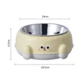 Cartoon yellow pet bowl with removable stainless steel liner and size dimensions - With Stainless Steel Inner / Yellow