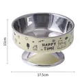 Large stainless steel elevated pet bowl for cats and dogs, 17.5cm diameter - Yellow (Large Single Bowl + Stainless Bowl)