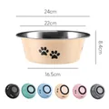 Large stainless steel pet bowl dimensions 24cm with multi-color variant options - 18cm / Pink