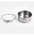 Langlebiger Futternapf aus Edelstahl mit verstellbarer Halterung für Tierkäfige - Einzelschrauben-Stil / Durchmesser 10cm Tiefe 4.5cm
