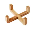 Support de gamelle en bambou en forme de croix avec grain de bois naturel pour les animaux - Support Gamelle Simple Mini