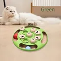 Jouet de puzzle interactif vert pour animaux et mangeoire lente chats - Plateau à Friandises Balle de Ping-pong / Emballage en boîte / Vert