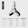 Adjustable black pet dog harness with reflective size chart for outdoor walking - S / Black