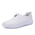Breathable women's white nurse shoes with soft non-slip thick sole for work comfort - 37 / White
