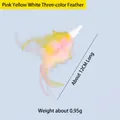 Premium pink, yellow, and white macaron feather replacement head for cat teaser wand toys - Three-Color Feather Replacement Head