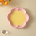 Ciotola in ceramica per gatti a forma di fiore, dipinta a mano, rosa e gialla, elegante. - Taglia S / Forma di Fiore / Contrasto Rosa e Giallo