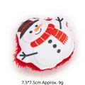 Plush snowman cat toy for Christmas, size 7.5x7.5cm and weight approx. 9g - With Catnip and Crinkle Paper / Christmas Snowman