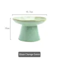 Ciotola rialzata in ceramica per cani e gatti, verde smalto, larghezza di 15,7 cm - Smalto al Forno Verde