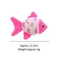 Lindo juguete de peluche con forma de pez rosa para gatos con hierba gatera y papel - Pez Rosa (CT503) / Largo aprox. 11.5cm / Rosa rojo