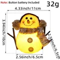 Pupazzo di neve di Natale luminoso con sciarpa a quadri e paraorecchie, altezza 10 cm - Stile sciarpa a righe