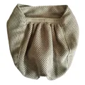 Close-up of breathable mesh texture on anti-biting cat muzzle in khaki honeycomb fabric - S / Gray