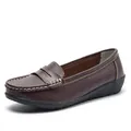 Bequeme dunkelbraune Leder-Slipper für Damen mit einer rutschfester Gummisohle - 38 / Kaffeebraun