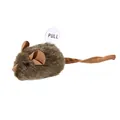 Interactive plush mouse cat toy with realistic fur and squeak pull tab - Long Plush Squeaky Mouse (Item No: JRB-FSLS)