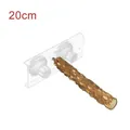 Close-up of a 20cm natural wood bird perch featuring a secure suction cup acrylic mount - Standard Type / 20cm Perch Rod