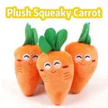Set of three cute plush squeaky carrot toys for dogs and puppies with smiling face - Plush Squeaky Carrot / Approx 15cm