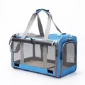 Bolsa de transporte azul transpirable para perros pequeños y gatos, diseño portátil - 45x29x29cm / Azul