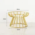 Erhöhter goldener Metallständer für Futternapf Maße 16cm oben 13cm unten und 10cm hoch - Eisenrahmen / Einzelstück / Gelb